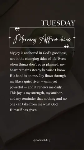 My joy doesn’t depend on what’s happening around me — it’s anchored in God’s goodness. #RootedInJoy #FaithOverFeelings