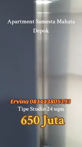 ✨ Hunian Strategis di Depok – Langkah ke Stasiun! ✨ Tinggal di Samesta Mahata Depok berarti hidup serba mudah, dekat transportasi, dan fasilitas premium. 💡 Tipe Studio – Luas ±24 m² 🏷 Harga: Rp 650 Juta 🚉 Lokasi: Transit Oriented Development (TOD) Depok, akses langsung ke Stasiun KRL. 🏙 Fasilitas Gedung: Kolam renang Gym & jogging track Area komersial (café, minimarket, dll.) Keamanan 24 jam & CCTV Lobi mewah 📍 Non-Furnish — Bebas desain sesuai selera Anda! 📞 Hubungi: Ervina – 0811 1389 5393 (Call/WA) #SamestaMahataDepok #ApartemenDepok #ApartemenDijual #ApartemenDekatStasiun #ApartemenMurahDepok 
