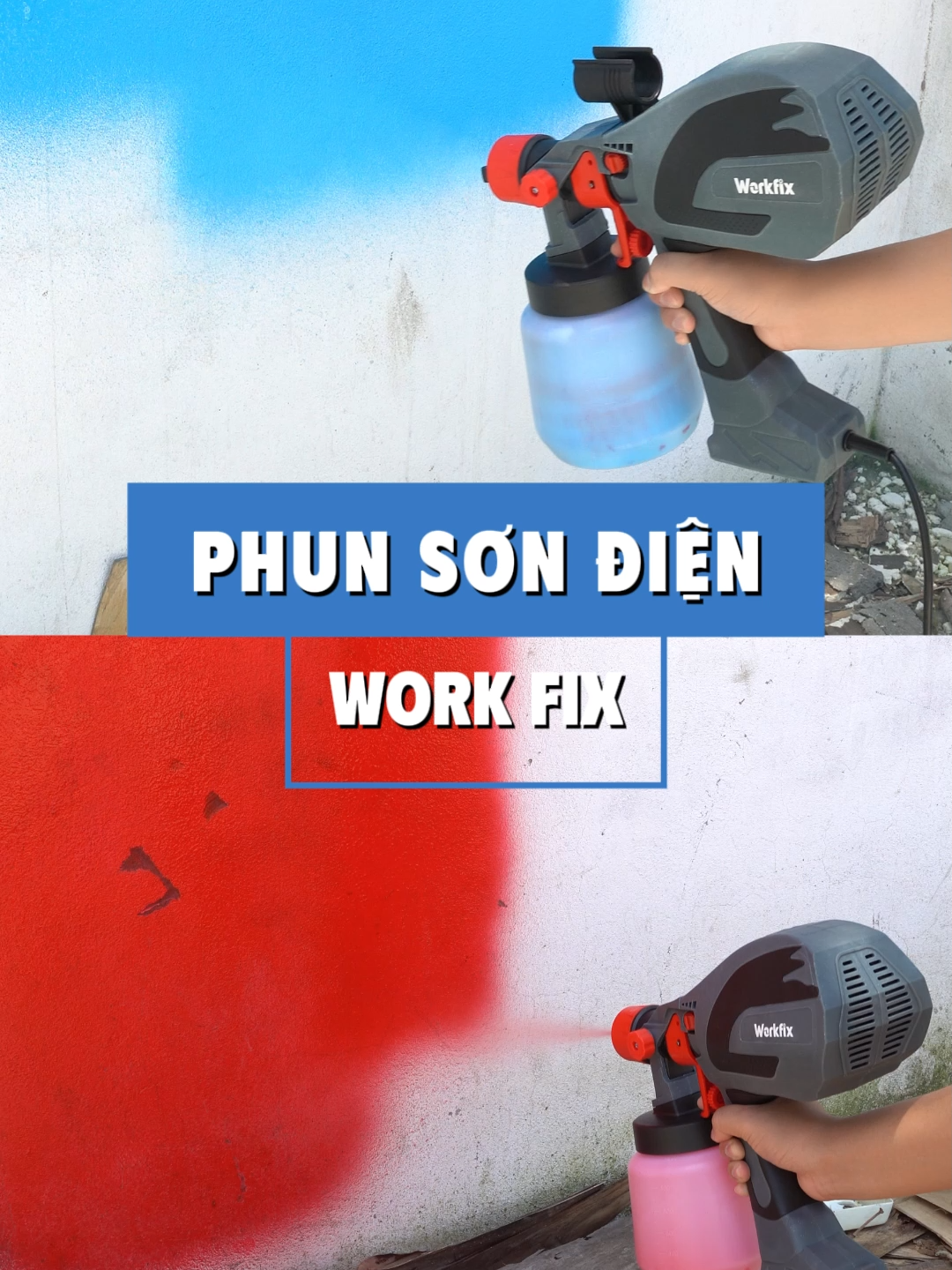 Phun sơn điện Workfix công suất lên tới 650W#workfix #boshun #phunson #phunsondien #phunsondienworkfix
