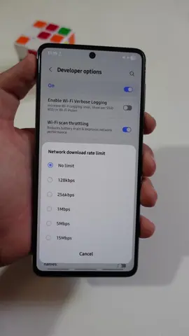 your phone has a hidden speed switch. unlock Developer options, set Network download rate limit to No limit, then turn on Mobile data always active. did it boost your speed? 📶   #TechTips #AndroidTricks #PhoneHacks #MobileData #WiFiTips