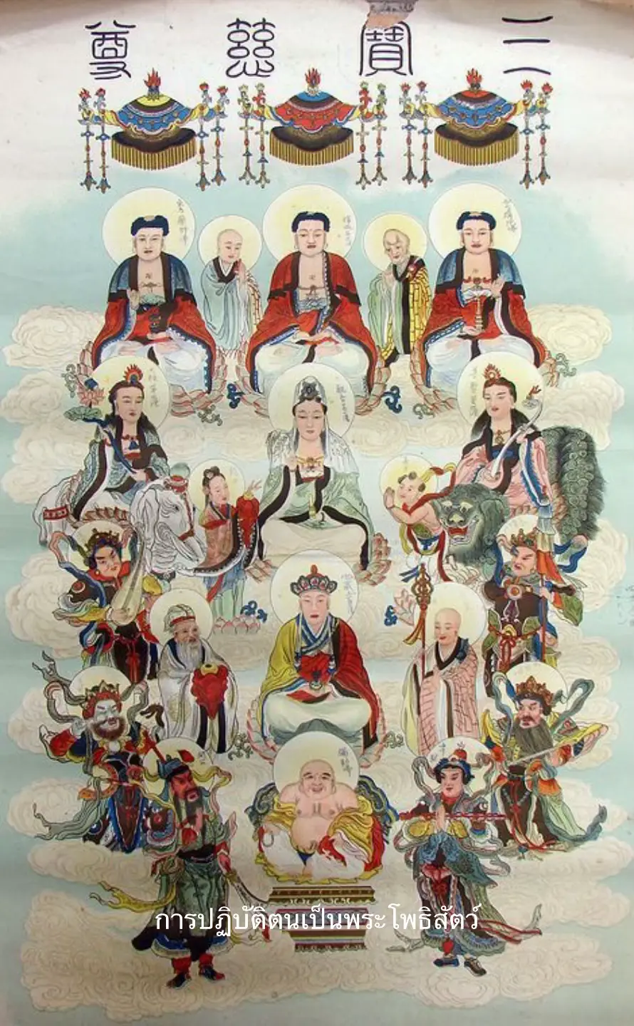 การปฏิบัติตนเป็นพระโพธิสัตว์ คือ การบำเพ็ญตนเพื่อช่วยเหลือสรรพสัตว์ทั้งหลายให้พ้นจากความทุกข์และเข้าถึงการตรัสรู้ โดยมีหลักธรรมสำคัญคือ โพธิสัตว์บารมี 10 ประการ และการบำเพ็ญตนเพื่อประโยชน์แก่ผู้อื่นและตนเอง.  หลักธรรมสำคัญในการปฏิบัติตนเป็นพระโพธิสัตว์: 1. โพธิสัตว์บารมี 10 ประการ: ทานบารมี: การให้ การเสียสละทรัพย์สินและสิ่งของเพื่อประโยชน์แก่ผู้อื่น. ศีลบารมี: การรักษาศีล การประพฤติปฏิบัติตนในทางที่ถูกต้องดีงาม. เนกขัมมบารมี: การออกจากกิเลส การสละความสุขทางโลกเพื่อมุ่งสู่การหลุดพ้น. ปัญญาบารมี: การมีปัญญา การรู้แจ้งเห็นจริงในธรรมะ. วิริยบารมี: ความเพียร ความบากบั่นในการบำเพ็ญบารมี. ขันติบารมี: ความอดทนอดกลั้นต่อความทุกข์ยากลำบากต่างๆ. สัจจบารมี: การรักษาคำพูด ความซื่อสัตย์. อธิษฐานบารมี: การตั้งความปรารถนาอันแน่วแน่ที่จะบรรลุพระโพธิญาณ. เมตตาบารมี: ความรัก ความปรารถนาดีต่อสรรพสัตว์. อุเบกขาบารมี: การวางเฉย การทำใจเป็นกลาง. 2. การบำเพ็ญบารมีเพื่อประโยชน์แก่ผู้อื่นและตนเอง: พระโพธิสัตว์จะบำเพ็ญบารมีเพื่อช่วยเหลือสรรพสัตว์ให้พ้นจากความทุกข์และเข้าถึงการตรัสรู้. การบำเพ็ญประโยชน์แก่ผู้อื่นก็คือการบำเพ็ญบารมีเพื่อประโยชน์แก่ตนเองด้วย. พระโพธิสัตว์จะมีความเห็นอกเห็นใจผู้อื่นและช่วยเหลือผู้อื่นอย่างเต็มที่.  คุณสมบัติของพระโพธิสัตว์: ความเห็นอกเห็นใจ: พระโพธิสัตว์จะมีความรักและปรารถนาดีต่อสรรพสัตว์ทุกคน. ปัญญา: พระโพธิสัตว์จะมีความเข้าใจในธรรมะอย่างลึกซึ้ง. วิธีการที่เหมาะสม: พระโพธิสัตว์จะใช้วิธีการต่างๆ ในการช่วยเหลือผู้อื่น. ความเอื้อเฟื้อเผื่อแผ่: พระโพธิสัตว์จะมีความเอื้อเฟื้อเผื่อแผ่ทั้งทรัพย์สินและกำลัง.  สรุป: การปฏิบัติตนเป็นพระโพธิสัตว์ คือ การบำเพ็ญตนเพื่อช่วยเหลือสรรพสัตว์ให้พ้นจากความทุกข์และเข้าถึงการตรัสรู้ โดยยึดหลักธรรมสำคัญคือ โพธิสัตว์บารมี 10 ประการ และการบำเพ็ญตนเพื่อประโยชน์แก่ผู้อื่นและตนเอง. 