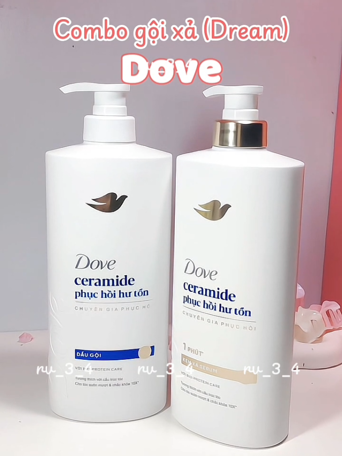 Dove - Combo gội xả dành cho mấy bà tóc khô xơ...🫧🫧☘️ #rv_3_4 #combogoixa #phuchoihuton #hoptaccungUnilever #haircare 