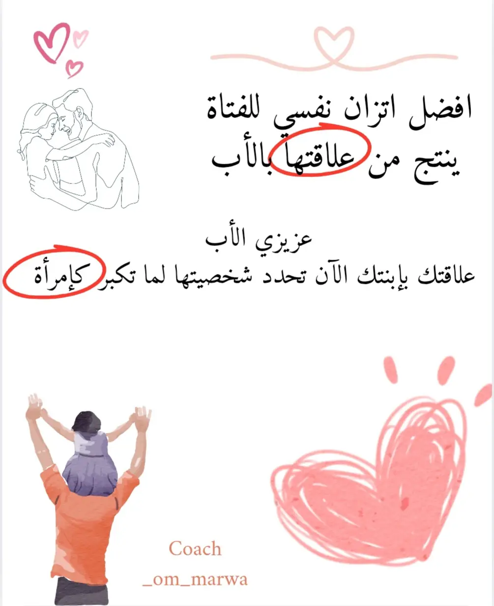 الأب... اول بطل في حياة ابنته 💪❤️  بكلمة منه تشعر بالأمان،و بنظرة فخر تنمو ثقتها بنفسها كن السند الذي يجعلها تواجه العالم بلا خوف 🥺🌸 دعواتكم لوالدي بالرحمة 🤲 #دور الأب #اول حب للبنت ابوها #قوة شخصية