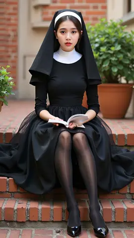 Holy on the outside. Unholy in thought.
 She confesses to no one — she writes her own gospel.
 Salvation? She is the sin and the cure.
 
 #HolyContradiction #DarkDivine #SacredAndSinful #ConfessToNoOne
 #TemptationInBlack   
   