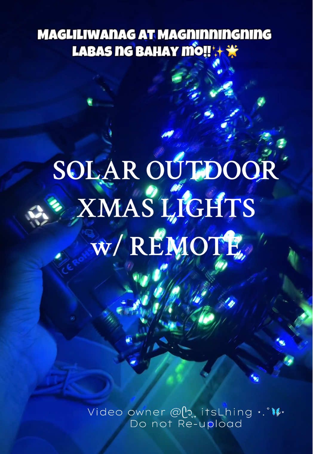 Grabeee solar outdoor na Xmas lights + d remote na kasama pa!!✨ #christmaslights #solarchrismaslights #xmaslights #solarxmaslights #waterproof #kingdoph #fyp #viralvideo 