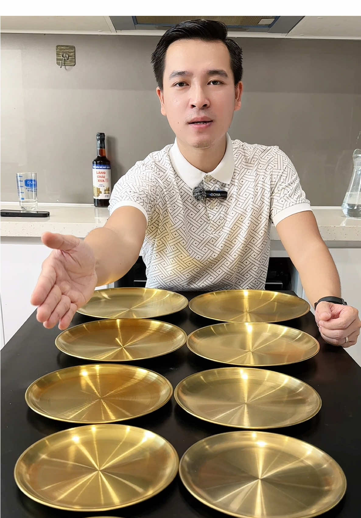 Nguyên Sét Dĩa  Mạ Vàng Trang Trí Sang Xịn