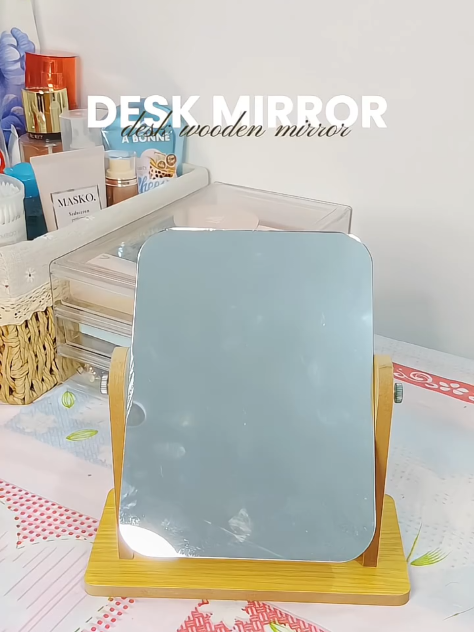small wooden mirror  #makeupmirror #smallmirror #mustbuy #fyp  #creatorsearchinsights 