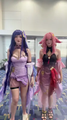 Collab of a lifetime?? @luxumine ♡ #yaemikocosplay #raidenshoguncosplay #GenshinImpact #fyp #olebrandselect 