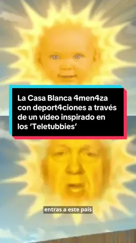 🇺🇸 “Buena mañana de domingo. Todos los inmigrantes 1l3g4les d3lincu3nt3s serán d3port4d0s. Tom Homan está haciendo que EEUU vuelva a ser seguro”, así reza la publicación hecha por la cuenta oficial de La Casa Blanca en X junto a un extraño vídeo que simula al sol de los Teletubbies. El rostro que aparece en el sol pertenece a Tom Homan, conocido como el 