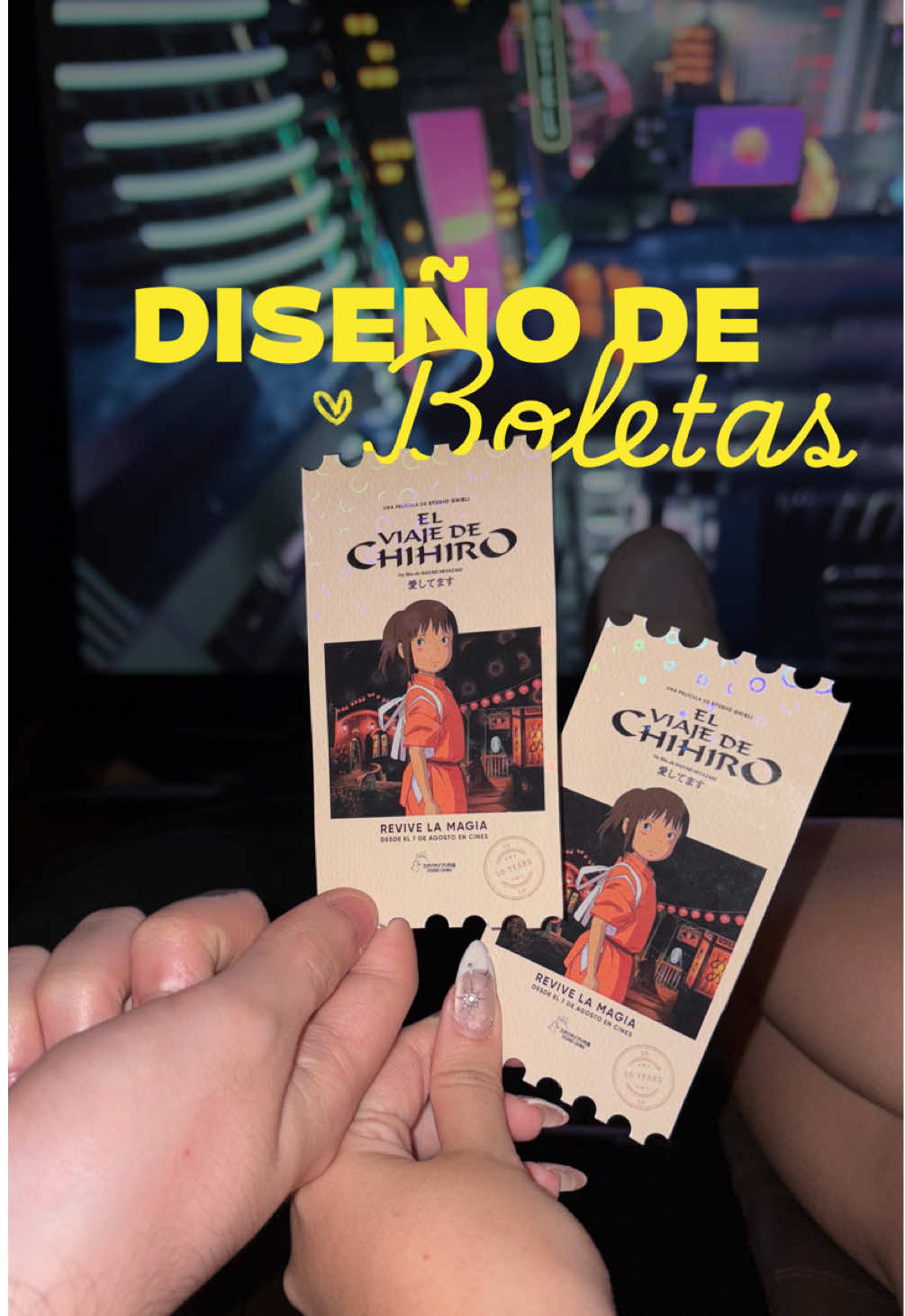 Cita Ghibli >>> Tenia que hacer las boletas holograficas #studioghibli #ghibli #elviajedechihiro #reestreno #diseñografico  