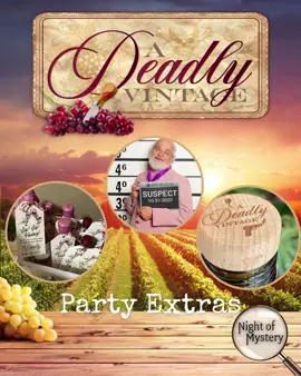 🍷 Make your 𝓐 𝓓𝓮𝓪𝓭𝓵𝔂 𝓥𝓲𝓷𝓽𝓪𝓰𝓮 EXTRA special! 🍷 From printable décor to clever hosting tips, these extras will take your wine-themed murder mystery to the next level. Your 𝗘𝘅𝘁𝗿𝗮𝘀 𝗣𝗗𝗙 is available after purchase, so you can start prepping your killer soirée. 🔗 Link to our games is in our bio! #NightOfMystery #MurderMysteryParty #WineLovers #PartyPlanning #HostLikeAPro #ADeadlyVintage