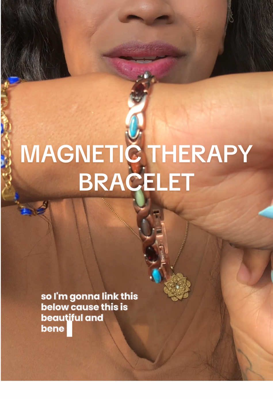 This bracelet is absolutely stunning AND beneficial!!?? I had no idea about the benefits of magnetic jewelry. The stones are beautiful and I love how heavy it feels. Being able to adjust the length is an added bonus as well.@Feraco  #tiktokshopbacktoschool #bracelet #magneticjewelry #accessories #stones 
