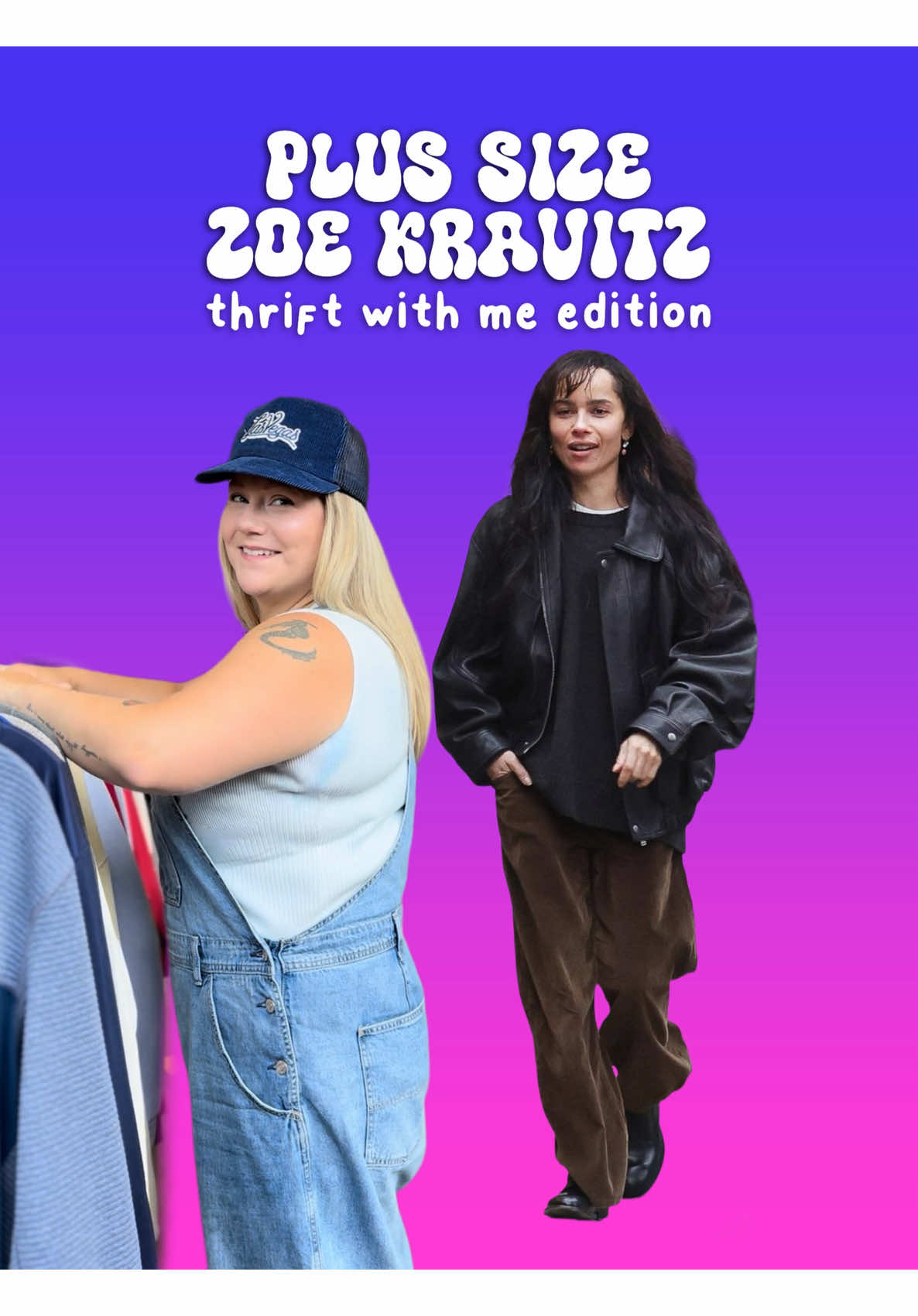The fact that I’m thinking about corduroy in this heat just proves I’m built different. #zoekravitz #coolgirlaesthetic #thriftvlog  #recreatealook #plussizeoutfitideas  