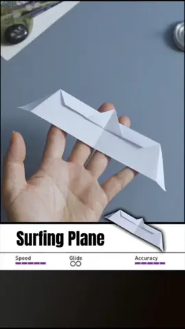 How to Make a Surfing Master Paper Plane That Can Fly Forever ♾️ #vvvreview #origami #papercraft #DIY #paperairplane 