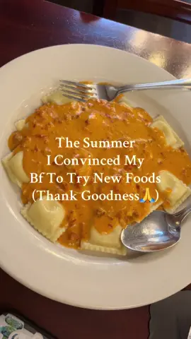 We came a long way😫 #newfoods #pasta #ravioli #bf #couple 