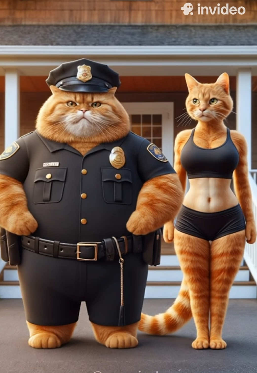 Looks like personal training isn’t the only thing happening in this gym… #ai #catsofttiktok #Chubby #aiart 