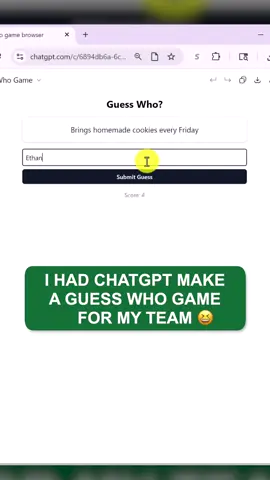 This may be the coolest thing I've asked ChatGPT to do 😅 Would you try this with your team at work? Click the link in my bio to register for my free BRAND NEW AI & Excel training ⚙️ #excel #exceltips #chatgpt #ai