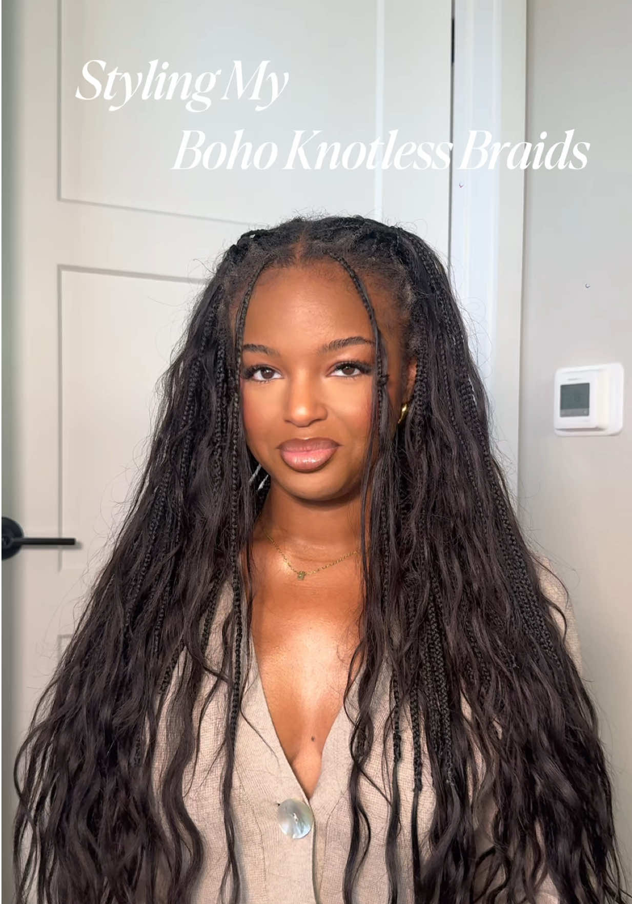Styling My Boho Knotless Braids One Last Time! ✨💛 Ima Miss This Style But They Are GROWN Out! 😂 #bohobraids #knotlessbraids #bohoknotlessbraids #braidedhairstyles #braidhairstyles 