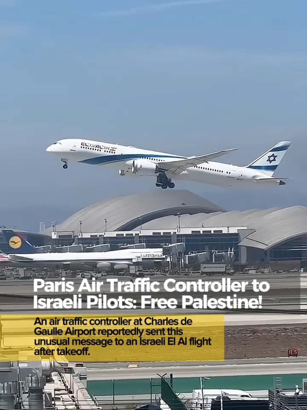 13AUG2025 • Paris airport air traffic controller sends unexpected message to Israeli flight. #france #israel 