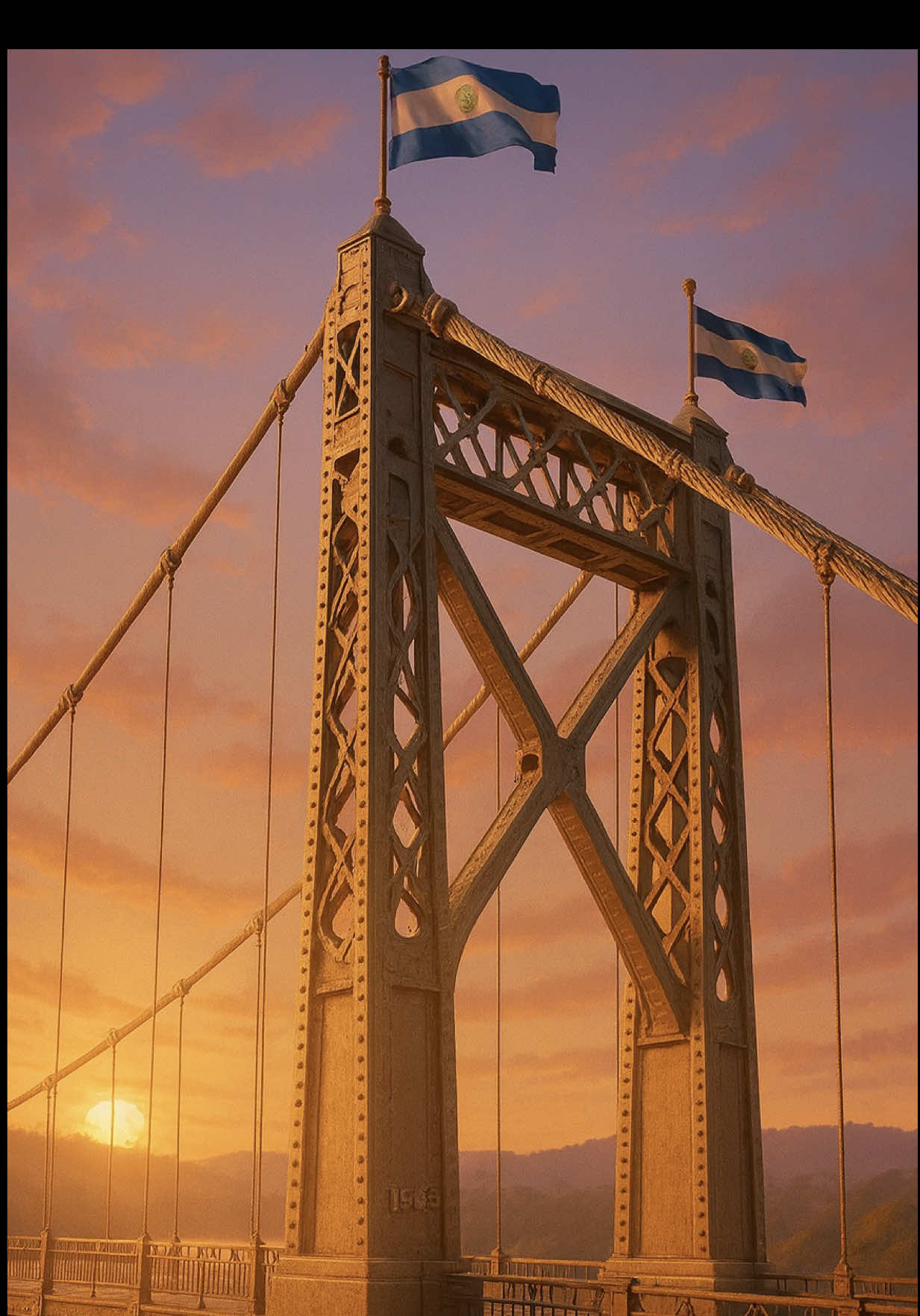 El 6 de junio de 1943, el Puente Cuscatlán fue inaugurado sobre el río Lempa como la obra de ingeniería más ambiciosa de El Salvador en su época. Su construcción comenzó en 1940, impulsada por el gobierno del general Maximiliano Hernández Martínez y ejecutada por la compañía estadounidense Wisconsin Bridge & Iron Company, con supervisión de ingenieros salvadoreños y norteamericanos. Con 484 metros de longitud, se convirtió en el puente colgante más largo de Centroamérica, facilitando el comercio, la comunicación y el transporte como nunca antes. Por casi cuatro décadas, el Puente Cuscatlán unió oriente y occidente, resistiendo crecidas del río, vientos y el paso del tiempo. Hasta que en 1981, la guerrilla lo dinamitó, dejándolo inutilizable y poniendo fin a la era del puente colgante original. El Puente Cuscatlán de nuestros tiempos, aunque cuenta con más carriles y mayor capacidad, no comparte el diseño ni la estructura de aquel ícono de 1943. #parati #fyp #historia #latinoamerica #centroamérica #elsalvador #viral #historiavisual #cuscatlan #IAvisual #lAhistorias #puente #oriente