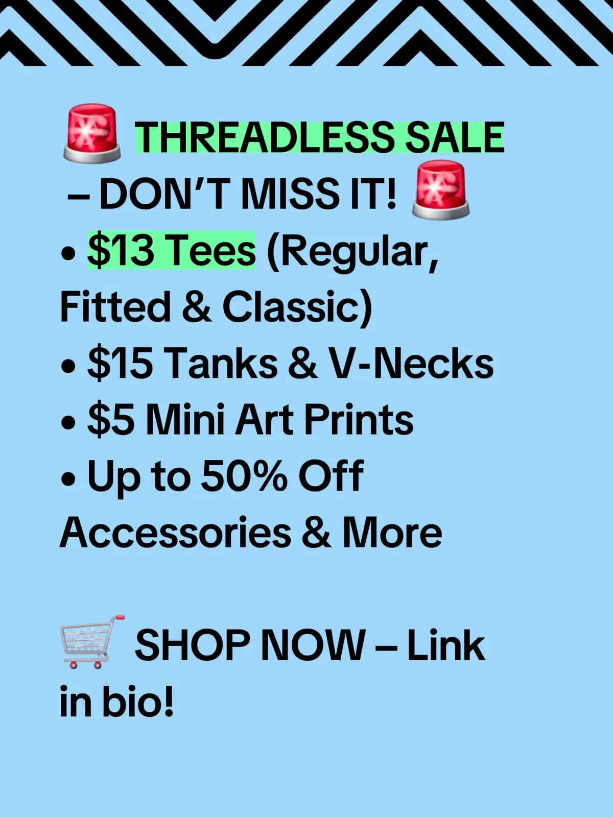 🚨🚨🚨 HUGE THREADLESS SALE – IT’S HAPPENING RIGHT NOW! 🚨🚨🚨 ⚡ $13 TEES – ALL STYLES! ⚡ $15 TANKS & V-NECKS ⚡ $5 MINI ART PRINTS ⚡ UP TO 50% OFF EVERYTHING ELSE! 💡 Why pay full price when you can score your favorite Paynted Pride designs for CHEAP? 🎨 Loud, proud, colorful, and unapologetic — perfect for YOU or as a gift. ⏳ LIMITED TIME ONLY – When it’s gone, it’s gone. 🛒 SHOP NOW ➡ Link in bio! #ThreadlessSale #PayntedPride #StatementTees #BoldDesigns #TeesOnSale 