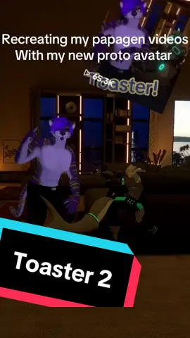 I though this would be the best way to show off my new toaster avatar  #furry #vrchat #protogen #papagen #tiger 