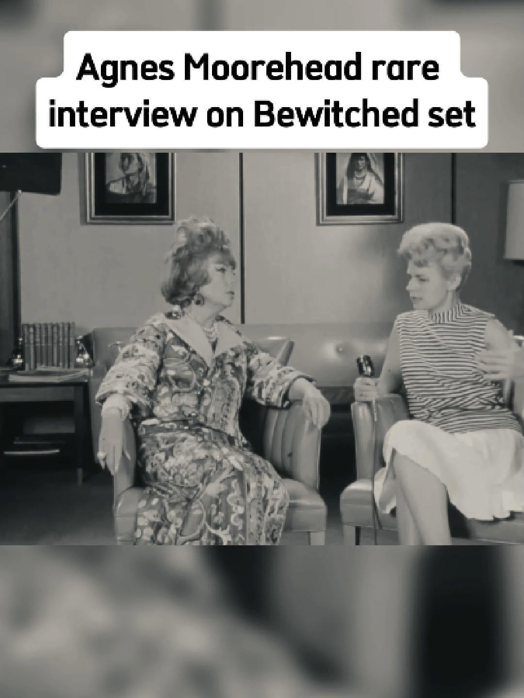 Agnes Moorehead rare interview on Bewitched set