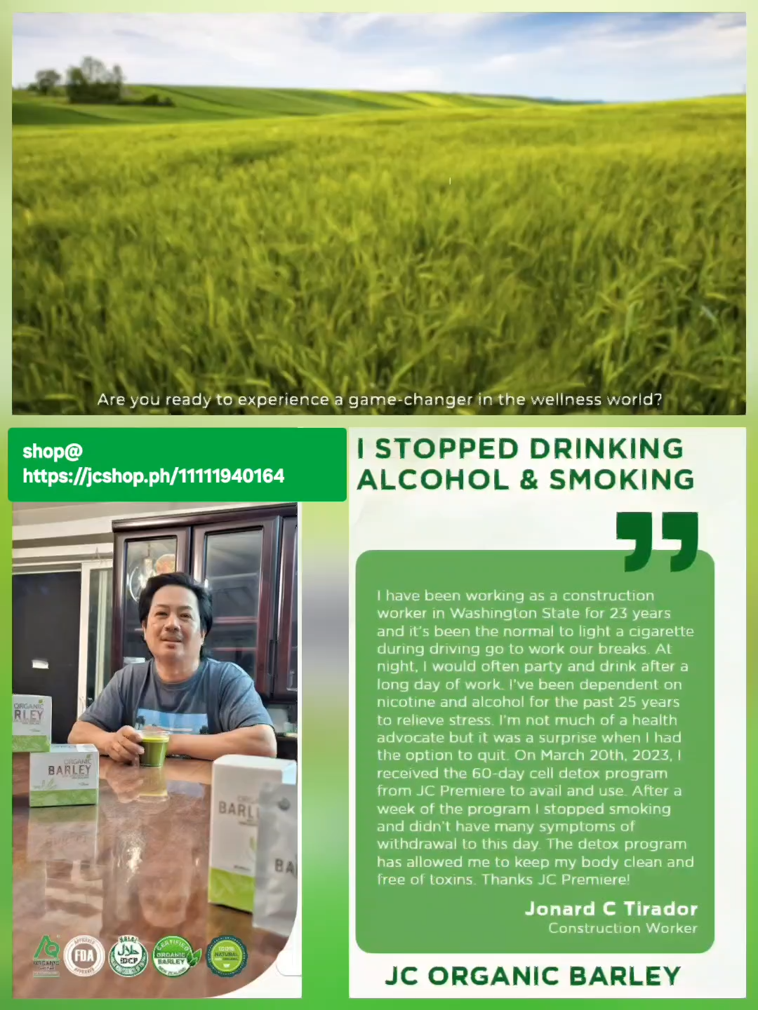 🌱 Dealing with health concerns? Beyond daily discomforts, perhaps you're concerned about more specific health issues like: ❤️heart health,💊indigestion,💊managing high cholesterol & blood sugar level🧬 boosting a low immune system, 🫶or navigating conditions such as 🧬PCOS, 🧬weight management, 🧬skin problem & many other health concerns. ✨ Let #jcorganicbarley be your natural health partner! A simple & natural solution that could address these health concerns and transform your well-being.   ORDER NOW @ https://jcshop.ph/11111940164 #Superfood #WelcomeToTheGoodLife #JCHealthBeautyWellness #LiveHealthy #Testimonial #RealPeopleRealResults  Want to be healthy & earn extra? Let's  double the benefits! Message me, I'll share with you how☺️ #onlinebusiness #dropshippingbusiness