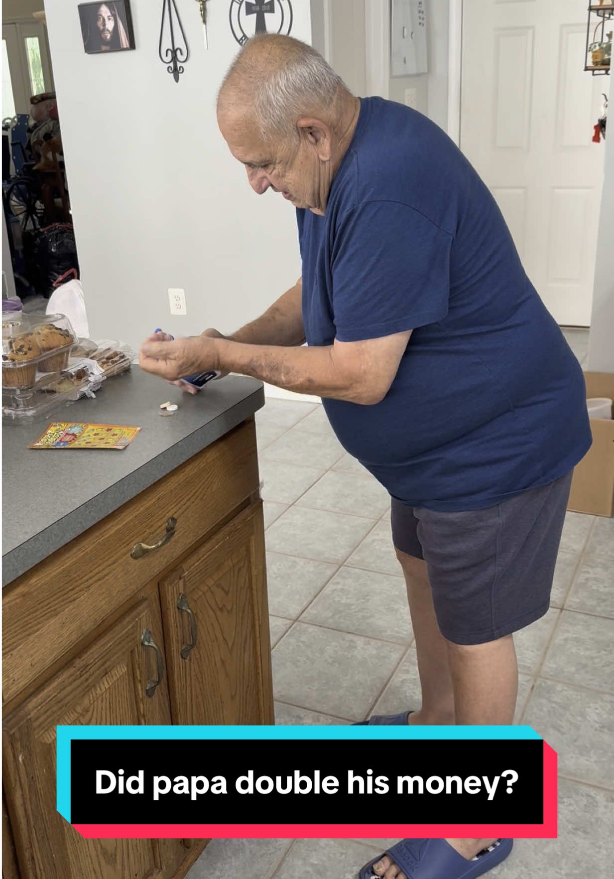 Papa really thought he was about to double his money 😂😂😂 #grandparents #lottery #laugh #scratchoffticket #betterlucknexttime 