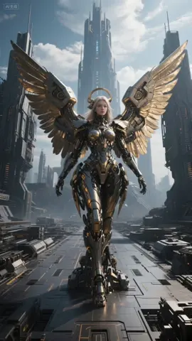 Mech warrior statue.#mech #warrior #god #armor #angel #beauty #beautifulangel #aianimation #aigenerated #aiproduction 