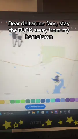I just wanted to draw a cute little fox chilling in my hometown just to see yalls corny asses, yall already ruined large cities with deltarune sprites, i don’t mind the trans flags but im sick of seeing spamton being everywhere