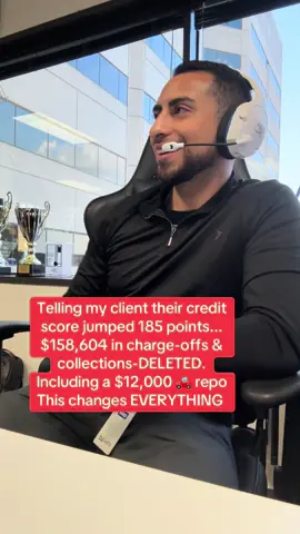 Telling my client their credit score jumped 185 points... $158,604 in charge-offs & collections-DELETED. Including a $12,000 🚗 repo This changes EVERYTHING #creditrepair #credit #credithacks #credittips #fypシ 