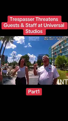 Trespasser Threatens Guests & Staff at Universal Studios_part1 #cops #copsoftiktok #policeofficer #trending #viral 