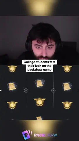 College students test their luck on the packdraw game #kickstreaming 
