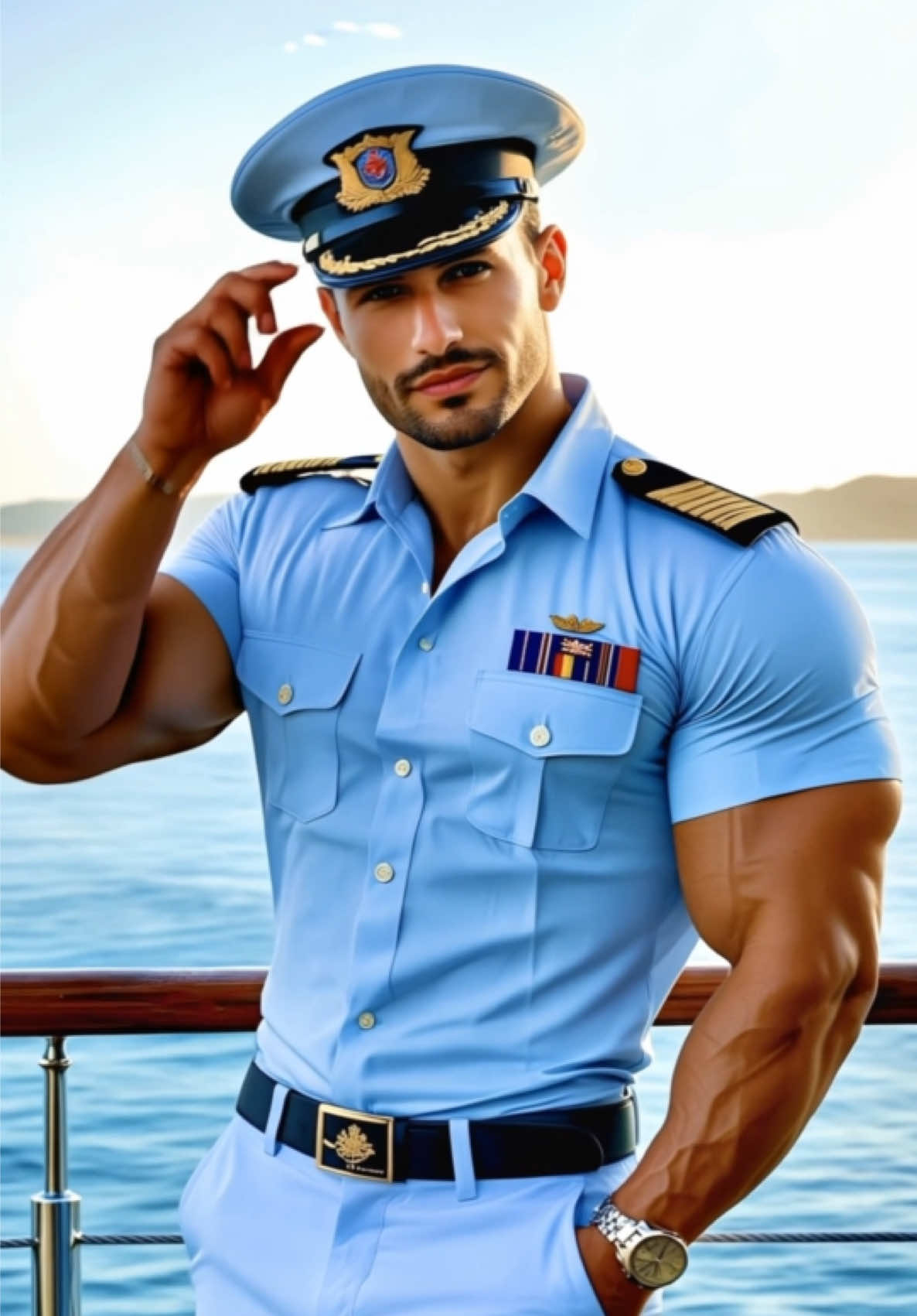 Sometimes, happiness is just a smile 🙂 The one you give, or the one you receive. ✨ #hearteyes #hotguy #malemodel #meninuniform #handsomemen
