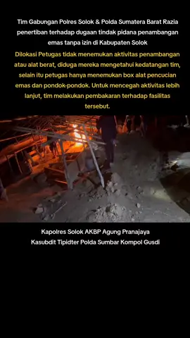 Tim Gabungan Polres Solok dan Polda Sumbar Razia Tambang Emas Ilegal #sumbar #polisi #poldasumbar #polressolok #solok