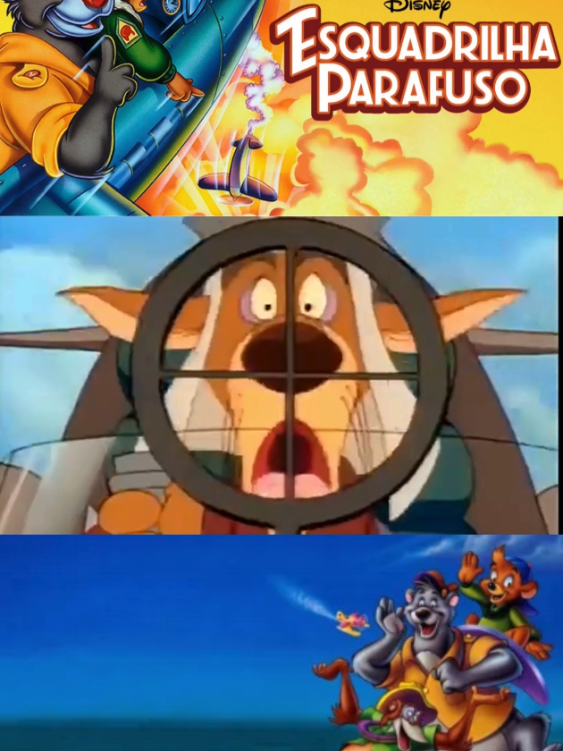 Abertura do desenho animado #EsquadrilhaParafuso  A série gira em torno do urso Baloo, que agora trabalha como piloto para Rebecca Cunningham, dona da empresa 