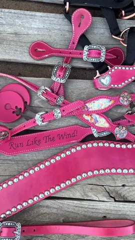 This gorgeous set is up for draw on our site! 🩷🩷🩷 #horses #horsetack #pink 