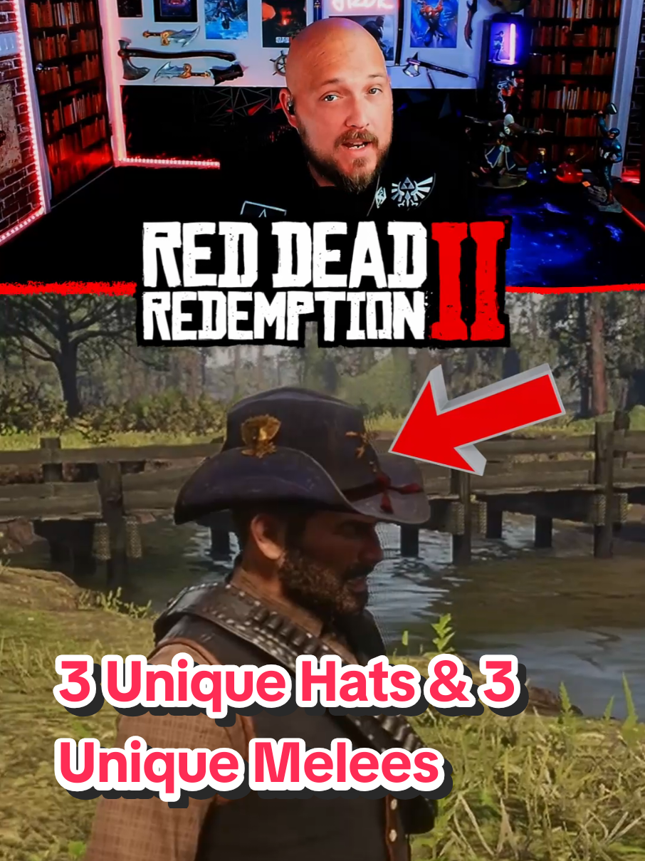 RDR2 - 3 hidden hats that come with 3 hidden melee weapons, and how to find all 6 real quick #rdr2 #GamingOnTikTok #gaming #reddeadredemption2  #creatorsearchinsights 