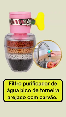 Filtro purificador de água bico de torneira arejado com carvão. Conforto de praticidade e água pura e limpa 24h no dia para sua família. #aguapurificada #agua #tiktokshop #purification #filtrodeagua 