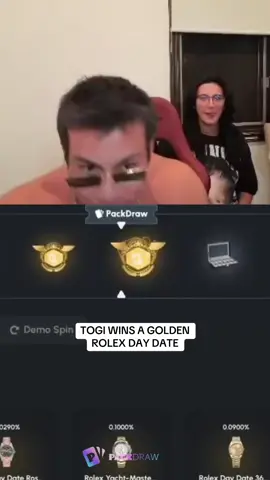 TOGI WINS A GOLDEN ROLEX DAY DATEv#kickstreaming 