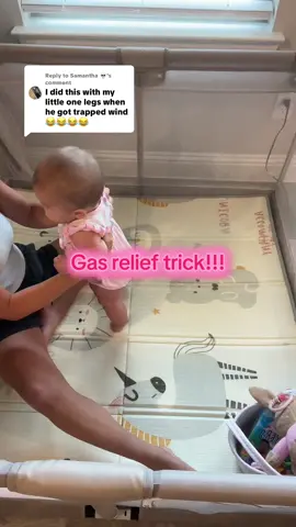 Replying to @Samantha 💀 we do the legs for gas too!! She let out a big one when I stopped recording😂 #sahm #7monthold #babiesoftiktok 