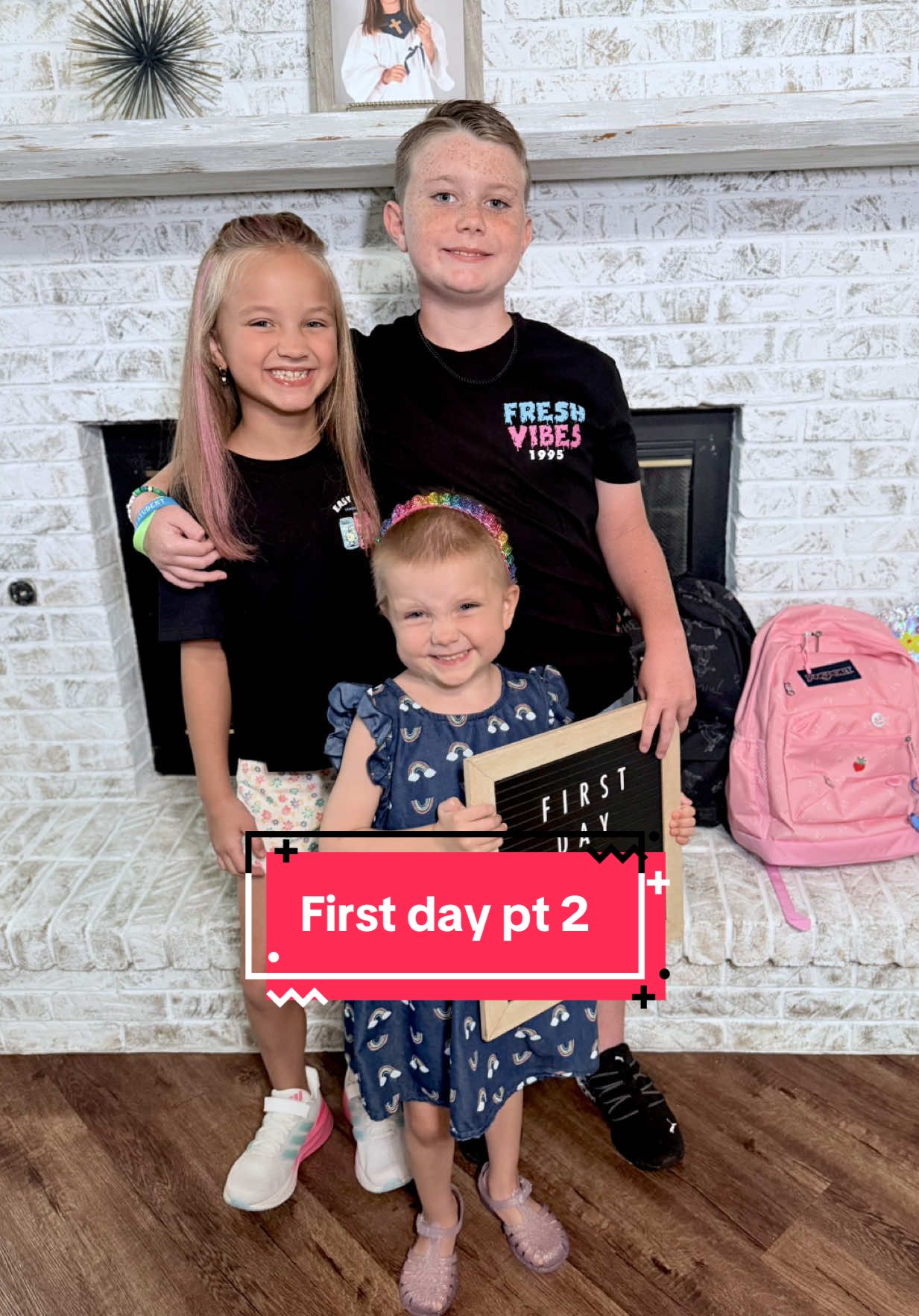 Wait for Cam’s POV at the end 😂 Everyone had such a great first day! Cam was so excited to share everything about her very first day of school! Big kids had a great day too but weren’t up for videos 🤍 #ditl #backtoschool #diml #MomsofTikTok 