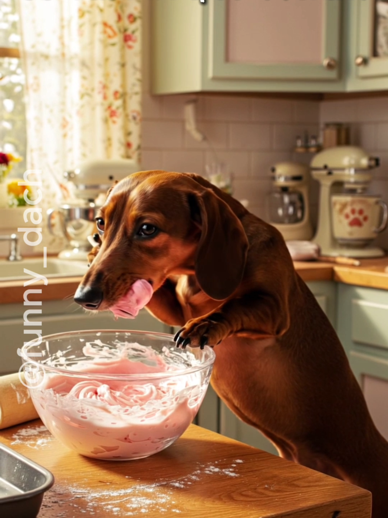 🧁🐾 CUPCAKE PAW-TISSERIE NOW OPEN! (AI Generated) Funny’s whipping up paw-fect cupcakes… and yes, licking the bowl is mandatory. 😋👨‍🍳 Want YOUR dog featured in his next baking adventure? Drop a 🧁 below! (Subscribers get priority!) . . . . . . . . . #BakingDog #SausageDog #DogTok #ViralPets #Pupcake #DachshundChef #CupcakeChaos #SweetTreats #DoggyBaking #AIDog #FoodiePup #ViralReels #MustWatch #TastyPaws #Barkery