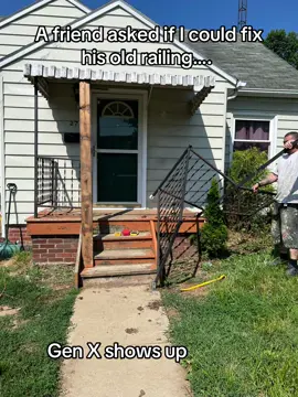 Had to do a lot more than just replace that railing, but I don’t like to half fix things. Get er done.#fyp #genx #bluecollar #woodworking #help 