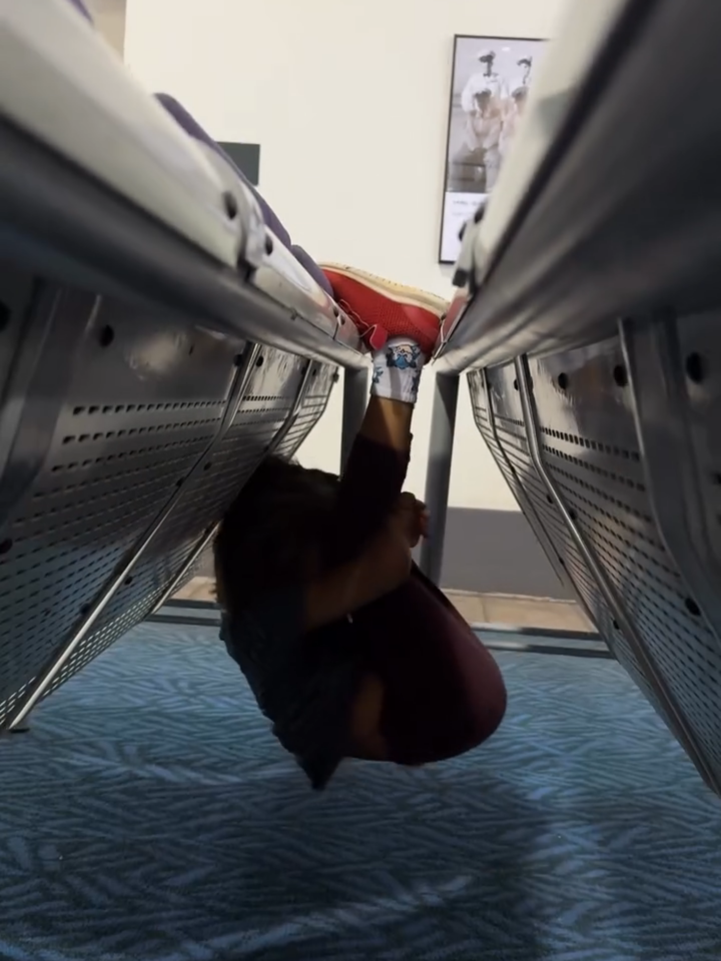 The actual story is for 7 scary seconds we couldn’t find Cali at the airport and then he said, “I’m just hanging out over here!” And there we found him, hanging upside down like a giant golden crowned flying fox bat! 😅🦇🦁 /// ps. Bucket List Backpacks and Blankets currently in our online shop. Coming later month we are launching our new light weight backpacks called Everyday Explorer Backpacks! ❤️💙💚
