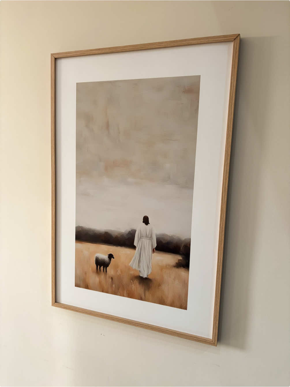 Eu estou impactada e apaixonada nessa nova aquisição 🥹♥️ “Jesus e a ovelha perdida” #quadro #homedecor #quadrodecorativo #shopee 