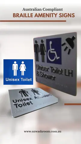 ♿️Incorporating Braille toilet signs in public spaces, businesses, and facilities is crucial for ensuring accessibility for individuals with visual impairments. These signs use raised tactile dots to represent letters or symbols, enabling people who are blind or have low vision to independently identify amenities and navigate with confidence 📩 DM us for details or visit our website- https://ozwashroom.com.au/collections/braille-signs 👉Now available at OzWashroom 🛒 Shop now #BrailleSigns #AccessibleSignage #AustralianCompliant #InclusiveDesign #AccessibilityMatters #Ozwashroom #AccessibleBathrooms braille toilet signs australia, australian compliant braille signs, tactile restroom signs, accessible bathroom signage, braille amenities signs, ozwashroom braille signs, public toilet braille sign, disability access signage, tactile toilet door signs, braille restroom signs