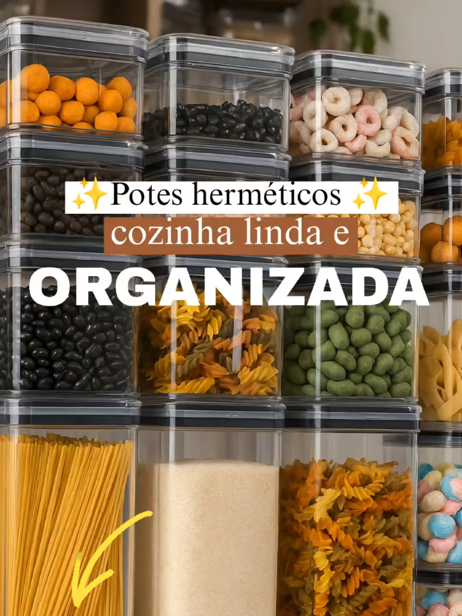 Qualidade e preço baixo, é o que define esse kit de potes herméticos! Aproveita a promoção clicando no link que está no vídeo! #utensiliosdecozinha #poteshermeticos #organizacao 