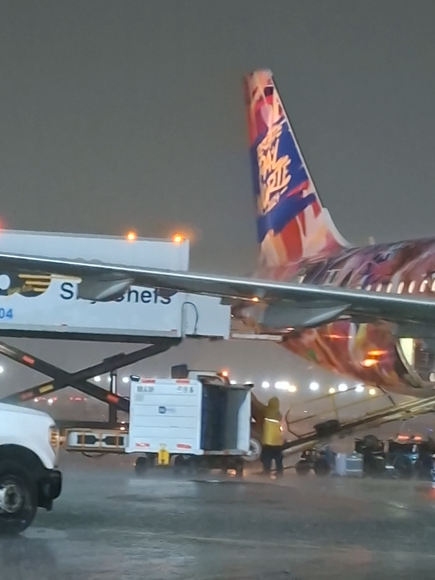 Tremenda tormenta nos cayó en la madrugada en el #AICM y los agentes de rampa rifandonos como DVD #aviationlovers #ramplife #fyp #aviation 